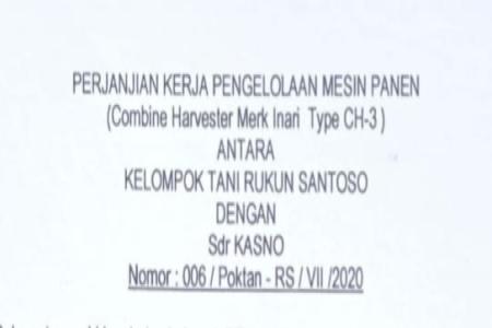 BANTUAN COMBINE KELOMPOK TANI RUKUN SA